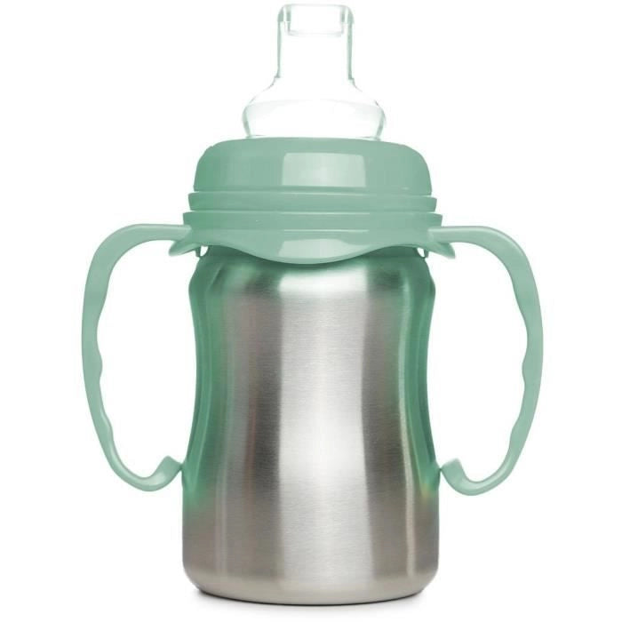 Tazza didattica - THERMOBABY - Acciaio inox - 180 ml - Verde cactus - Ergonomica e antigoccia