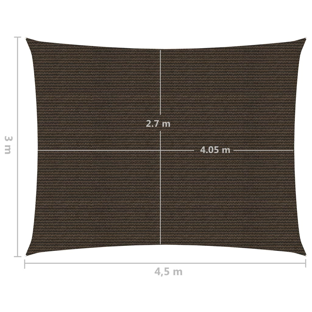 Vela ombreggiante 160 g/m² marrone 3 x 4,5 m HDPE 02_0009156