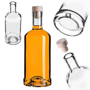 Bottiglie in vetro KADAX Tadek da 500 ml (0,5 l) per vino e liquori, confezione da 50 pezzi con tappo di sughero.