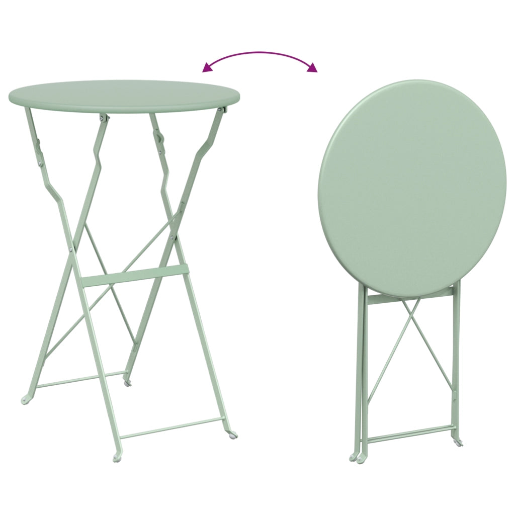 Tavolo da giardino pieghevole Verde chiaro Ã˜50x71 cm Acciaio