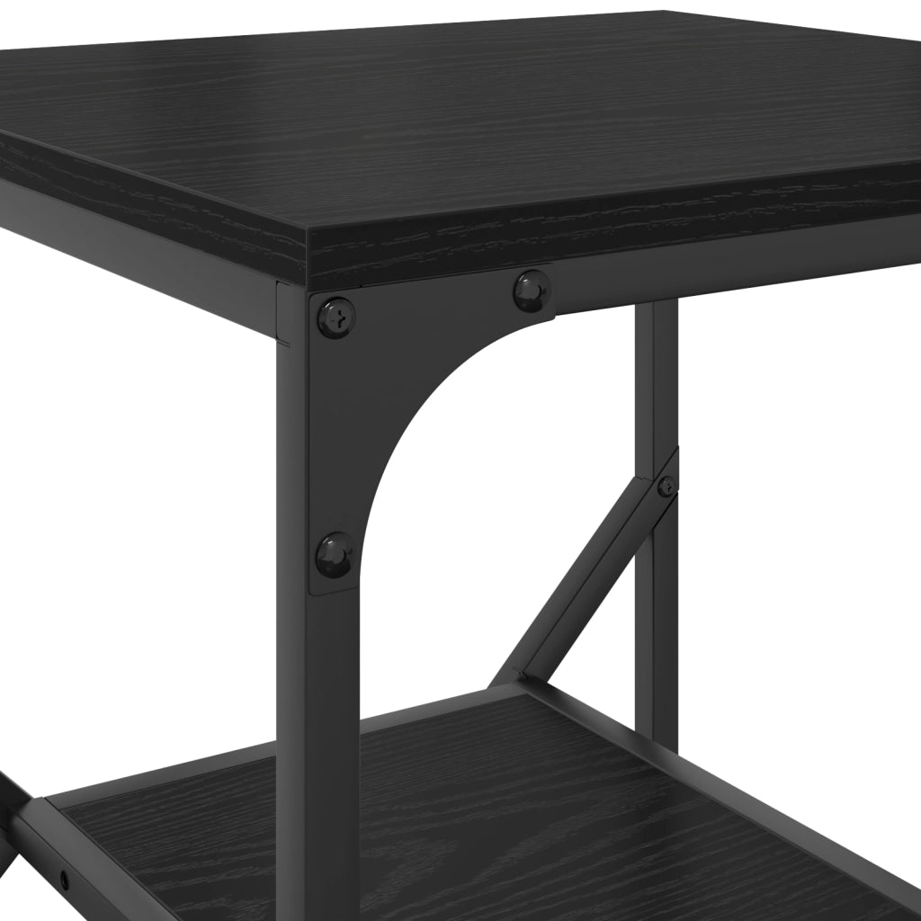 Tavolino  Nero Rovere 41x40x60 cm Legno ingegnerizzato