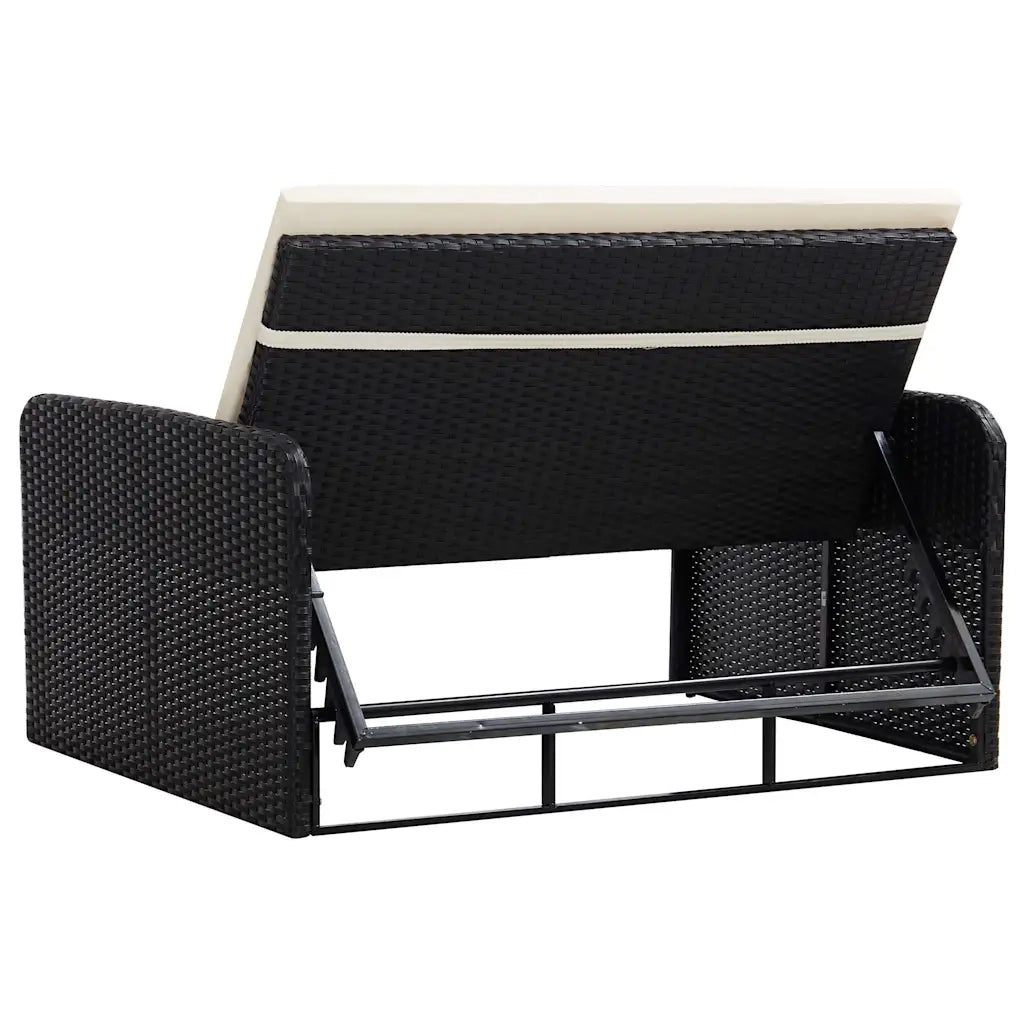 Set Divani da Giardino 2 pz | Set Salotto da Giardino con Cuscini in Polyrattan Nero