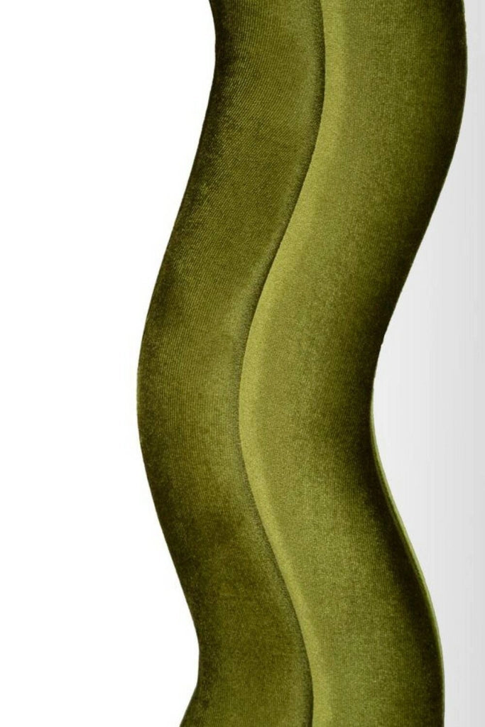 Specchio Marylin, Specchiera, Articolo d'arredo a muro, Decorazione con specchio, 60x4 h160 cm, Verde