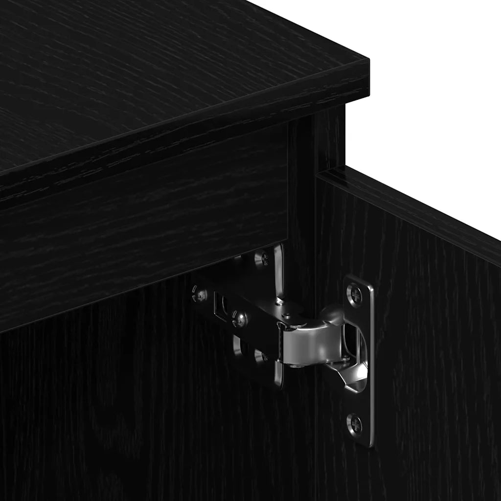 Mobile TV Rovere Nero 140x40x36 cm in Legno Multistrato 862440
