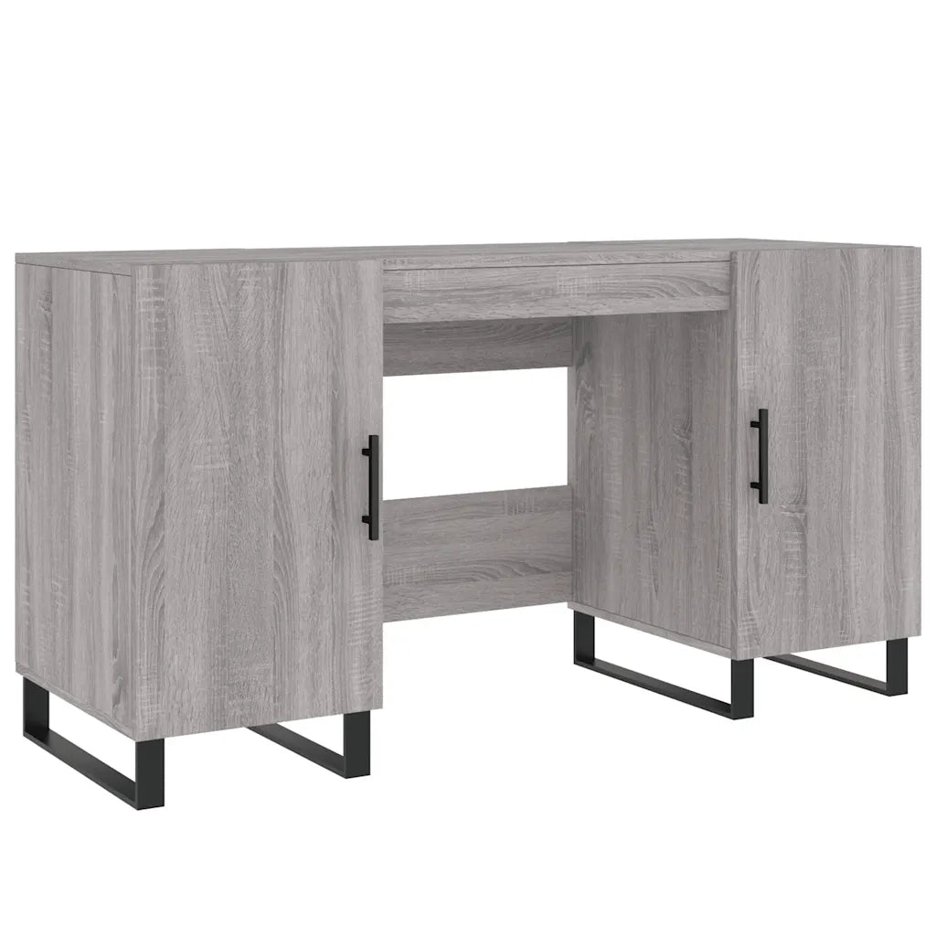 Scrivania | Tavolo da Ufficio Grigio Sonoma 140x50x75 cm in Legno Multistrato
