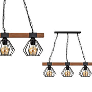 Lampadario ULF Milagro 3 luci E27 metallo/legno nero