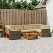 Set di divani da esterno 7 pz Naturale e Beige 3383081