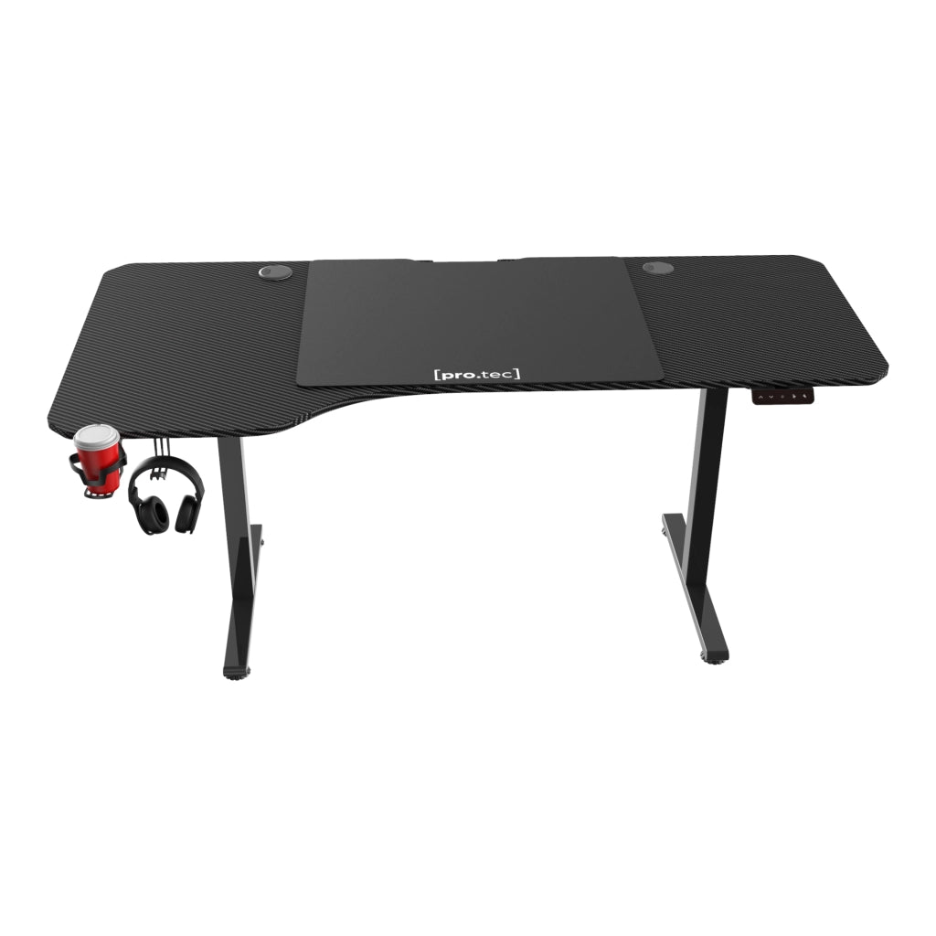 Scrivania 'Stryn' Regolabile in Altezza con Sollevamento Elettrico 160 x 60-75 Nero - pro.tec