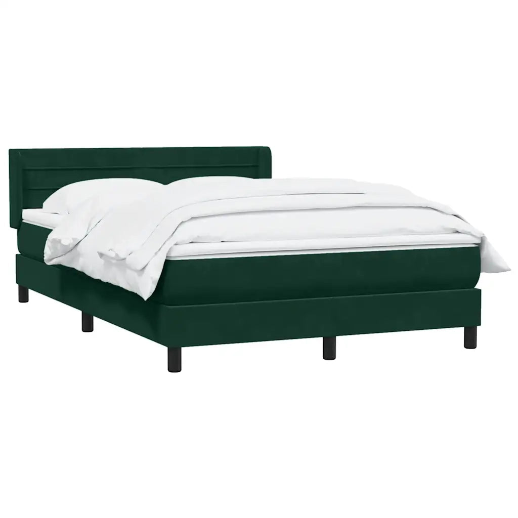 Giroletto a Molle con Materasso Verde Scuro 160x220 cm Velluto
