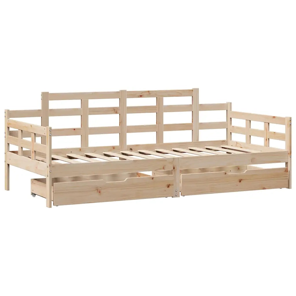 vidaXL Dormeuse con Cassetti 90x190 cm in Legno Massello Pino