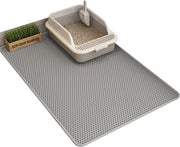 Matrice per gatto - Disegno grande buco - Matrice per gatto impermeabile e antiscivolo - Materiale EVA - morbido e protettivo per le zampe - lavabile - grigio - 60*90CM