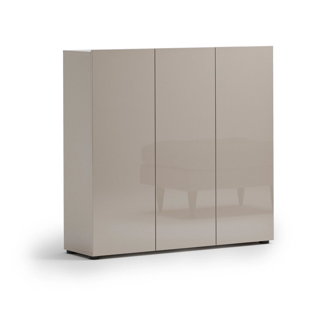 Mobile Portascarpe Sotto, Scarpiera 24 Paia Made in Italy, 120x34x115h cm Grigio Tortora