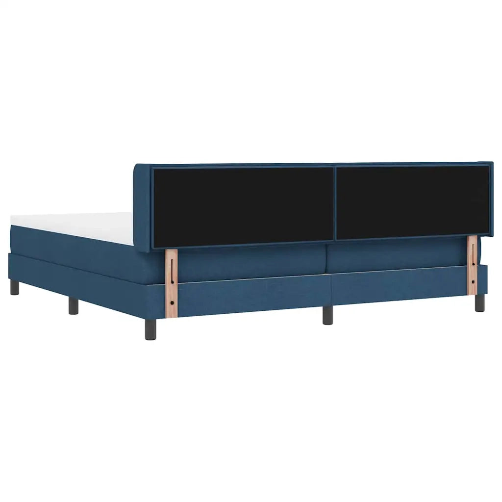 Letto a molle con testiera Blu 200 x 200 cm Tessuto 3341068