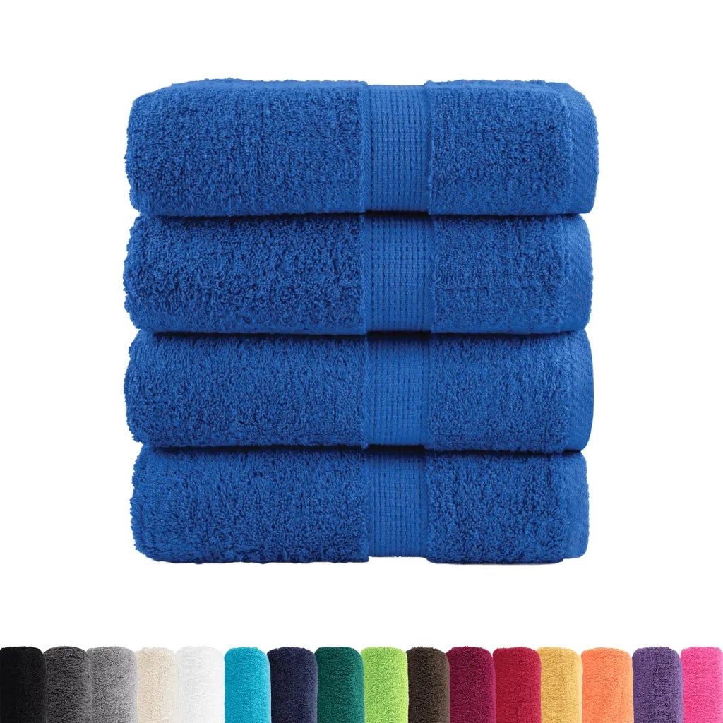 Asciugamani per ospiti Premium SOLUND 4 pz Blu 30x50 cm 600 g/m² 137183