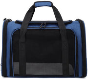 Portatile, respirante borsa per gatti, gabbia per gatti e cani trasportabile con cuscino morbido per viaggi in treno/auto (blu, 45x30x30cm)