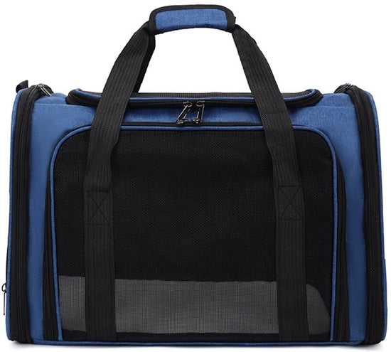 Portatile, respirante borsa per gatti, gabbia per gatti e cani trasportabile con cuscino morbido per viaggi in treno/auto (blu, 45x30x30cm)