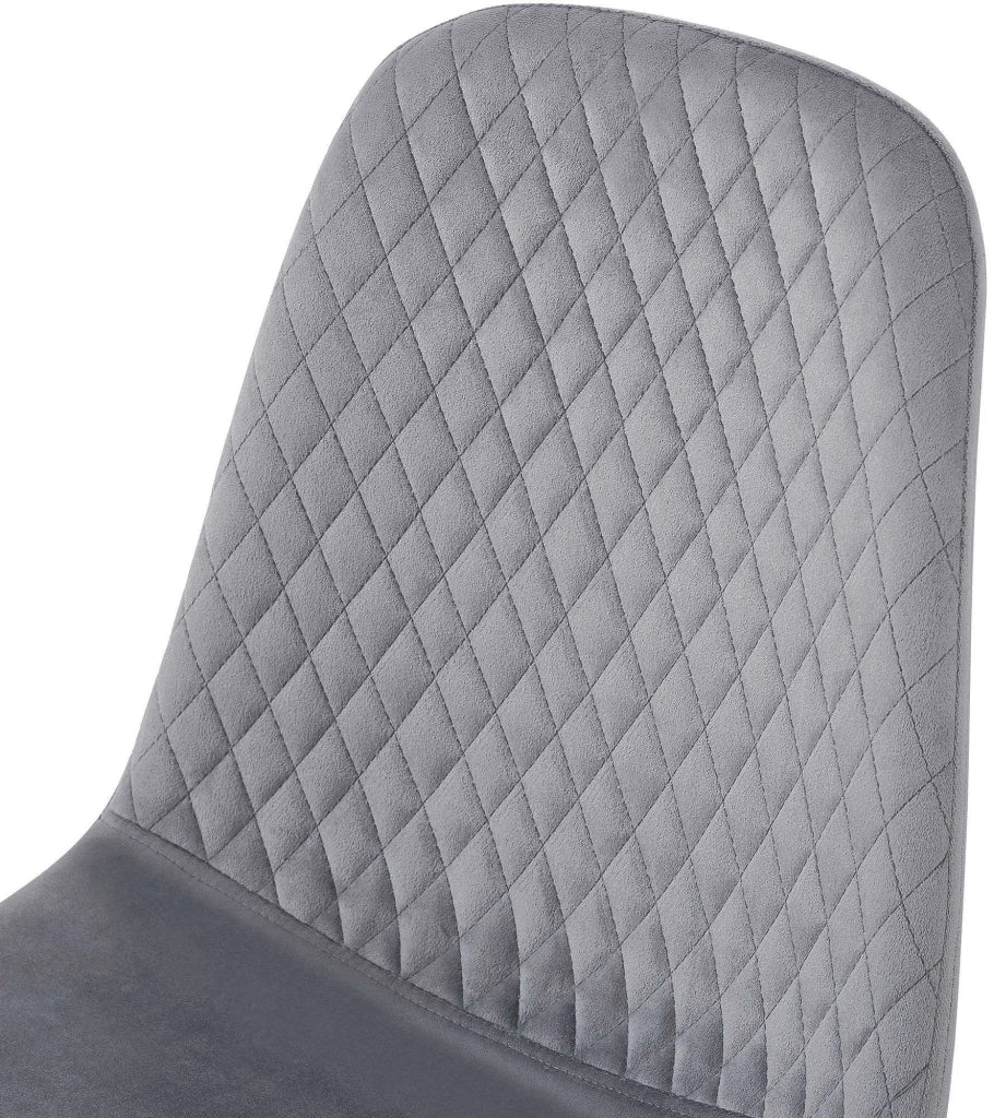 Sedia Giverny con cuciture decorative Velluto,grigio