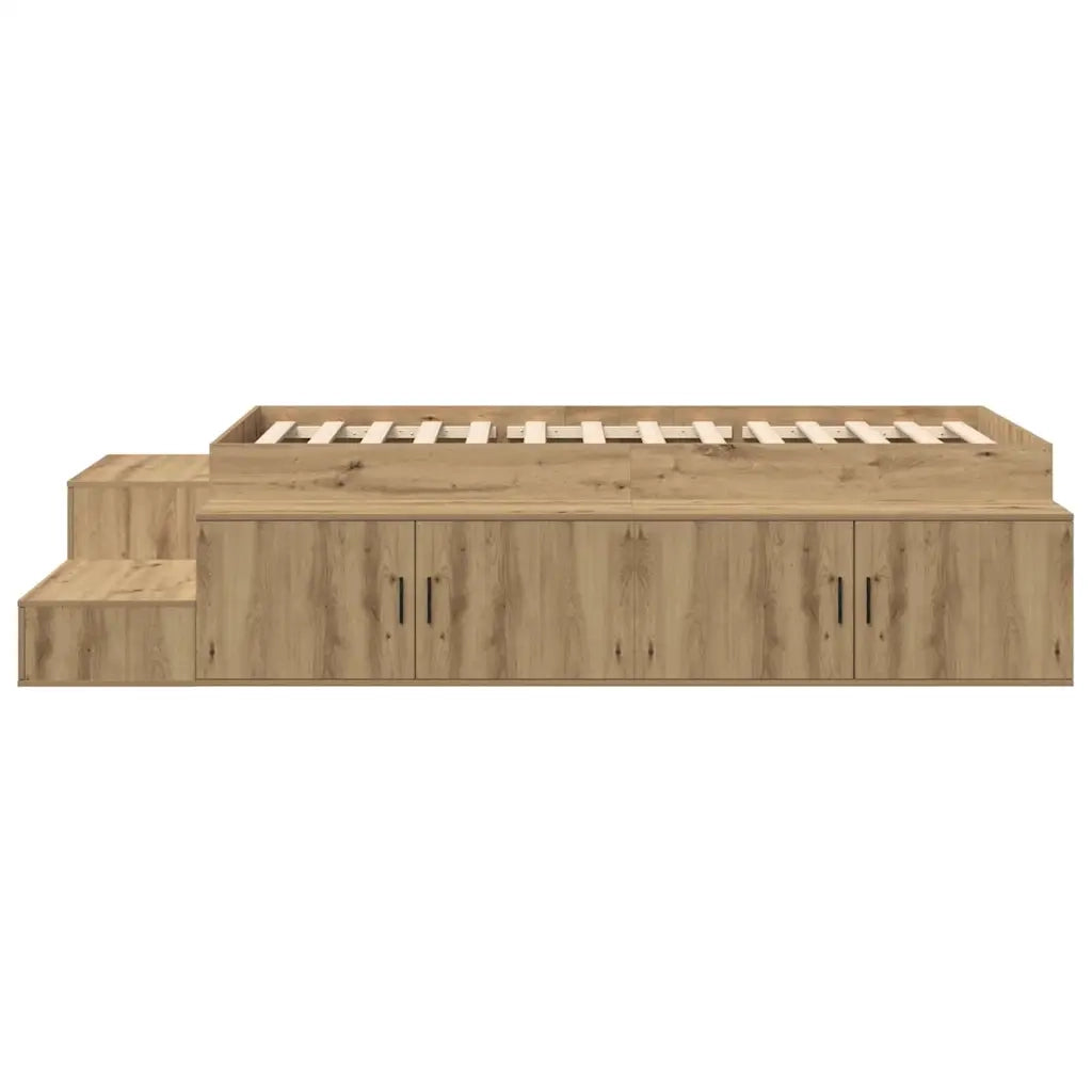 Struttura letto con contenitore Rovere artigianale 80 cm 3335580