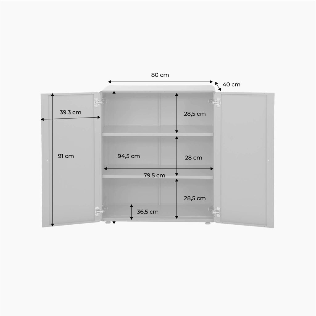 Credenza armadio metallo 2 ante, blu