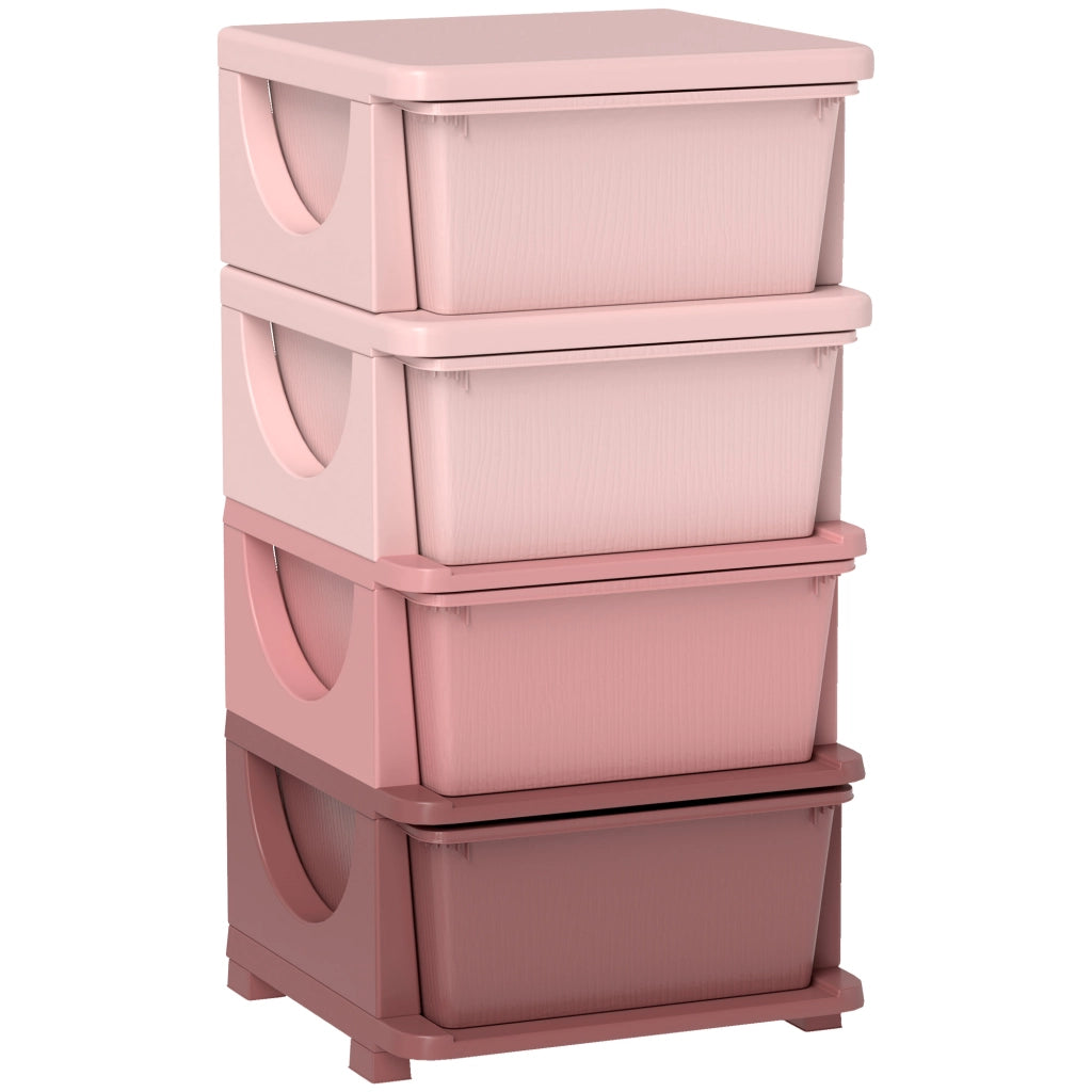 Letto contenitore per bambini con 4 cassetti ¨C zephmum ¨C rosa 37x37x76 cm
