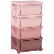 Letto contenitore per bambini con 4 cassetti ¨C zephmum ¨C rosa 37x37x76 cm