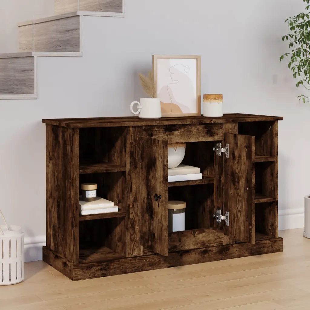 Credenza | Madia | Buffet da pranzo | Armadio da pranzo Rovere Fumo 100x35,5x60 cm in Legno Multistrato