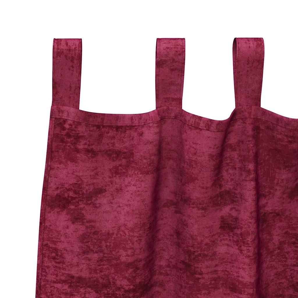 Tende in Velluto 2 pz Rosso vino 260 x 140 cm Velluto