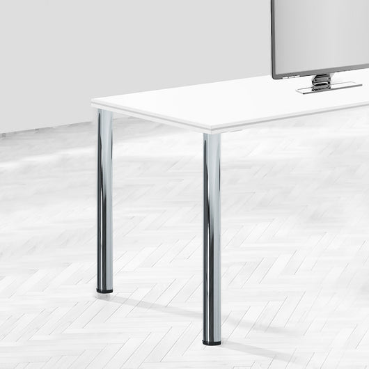 Kit 4 Gambe per Tavolo Regolabili Ø6x71/73 cm in Acciaio Emuca Nichel Satinato