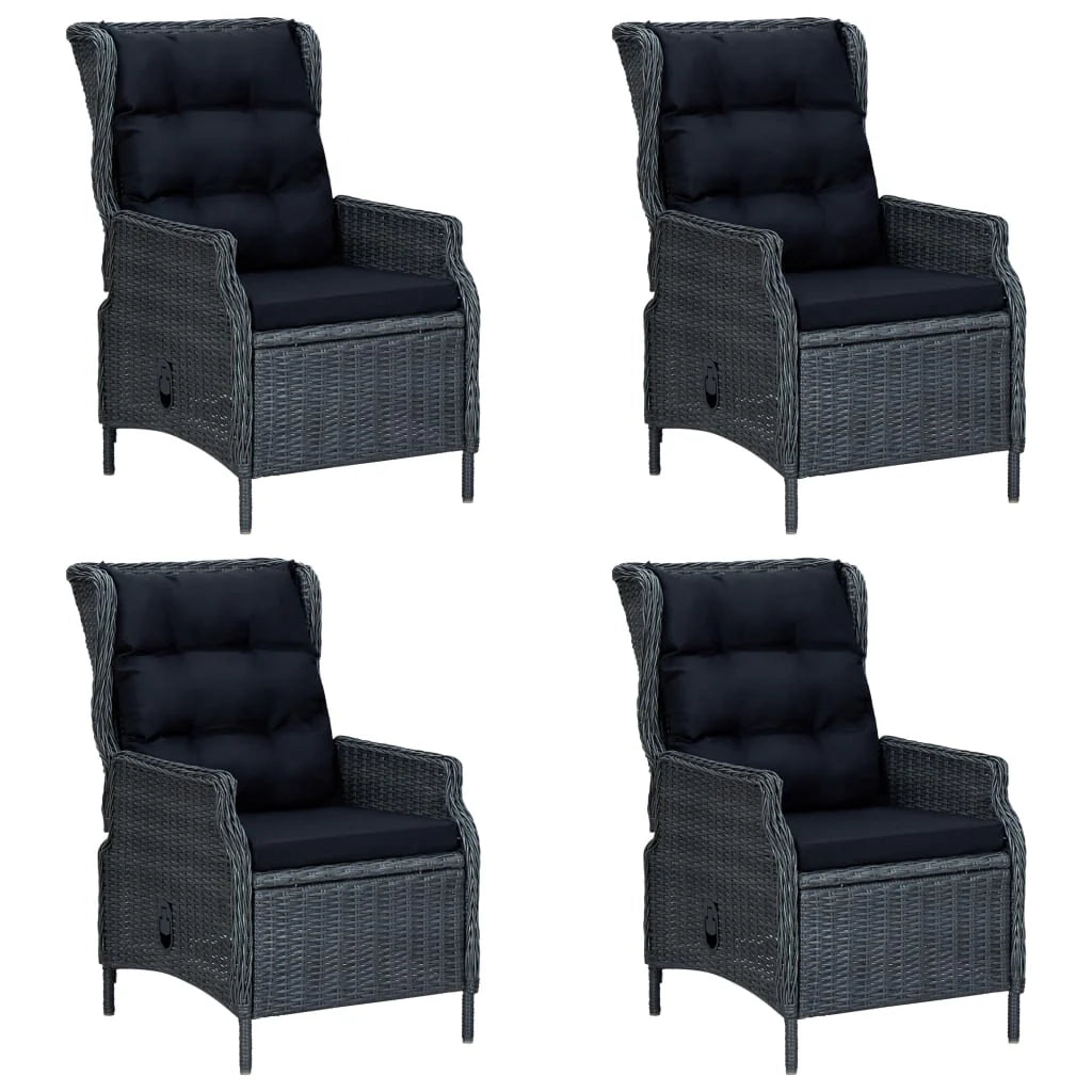 Set da pranzo da giardino per esterni 5 pezzi mobili grigio scuro 02_0013802