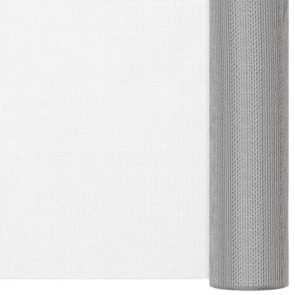 Recinzione in Rete in Acciaio Inossidabile 112x2000 cm Argento 150898