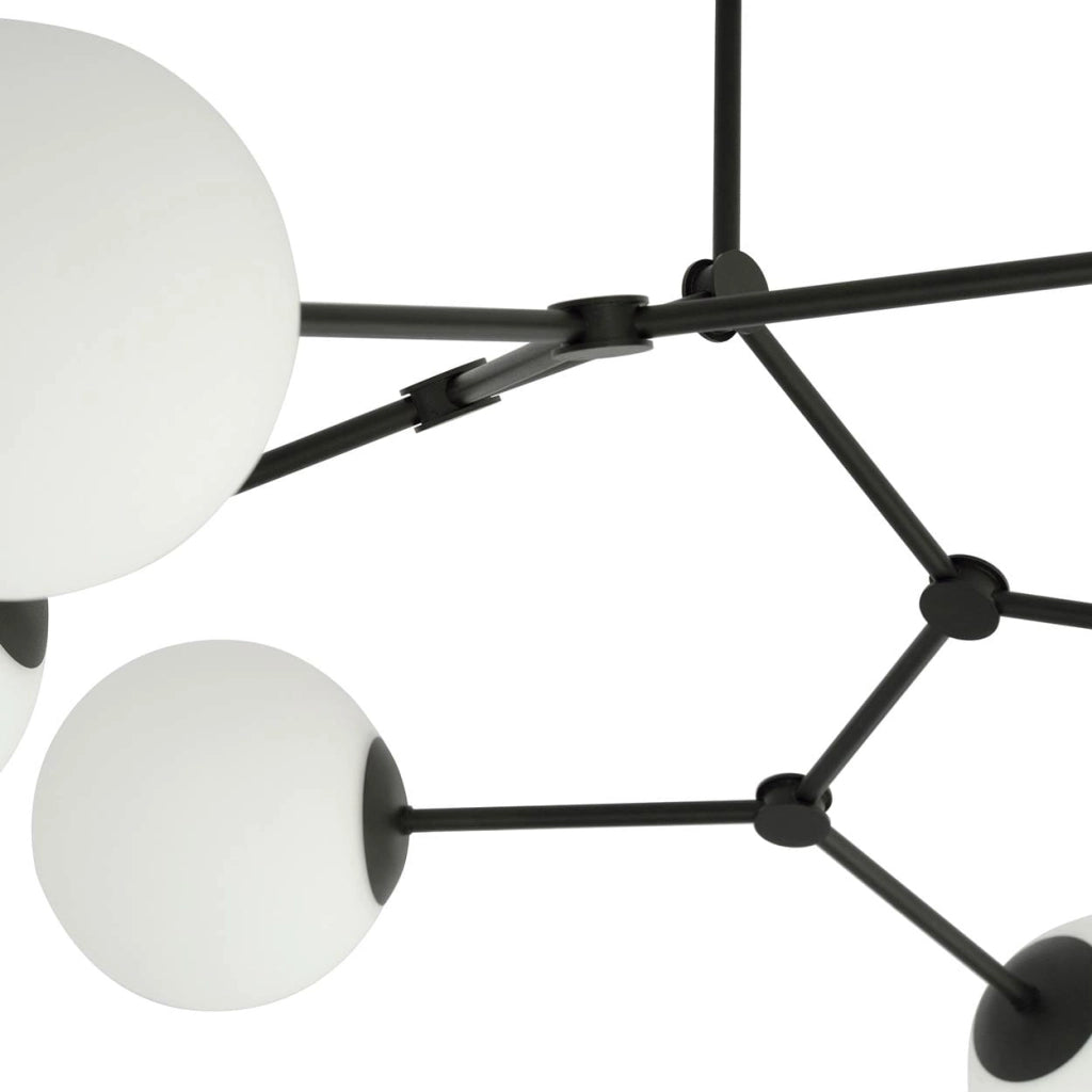 Plafoniera Emibig Space 4 Nero/Opale 4xE14 vetro 80cm