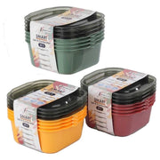 Set 4 Pezzi Frigobox per Alimenti Quadrato Smart Maia 1 Litro 3 Colori