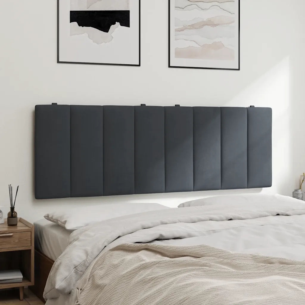 Coussin de tête de lit Hanko gris foncé 120 cm velours