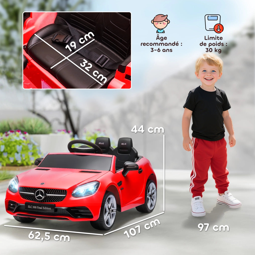Automobile elettrica per bambini Mercedes SLC 300 ¨C zephmum ¨C 12V, telecomando, rosso
