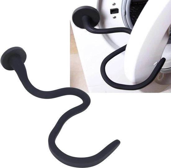 Deurstopper magnetico per lavatrice, sostegno silicone flessibile (nero)