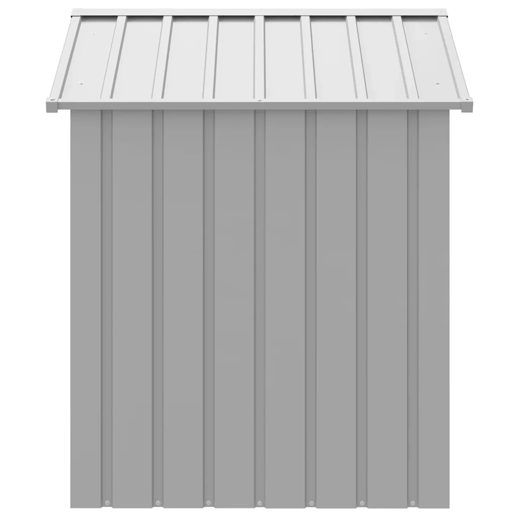 Casetta Cani Tetto Grigio Chiaro 117x103x123 cm Acciaio Zincato 172350