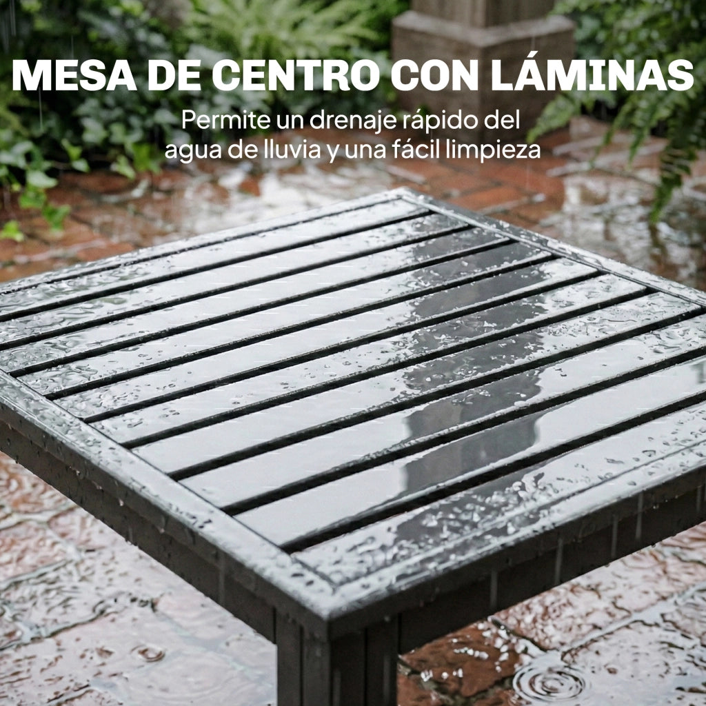 Set Giardino 2 Divani 2 Posti e Tavolino ¨C zephmum ¨C Grigio, Polyrattan, Braccioli Aggiustabili