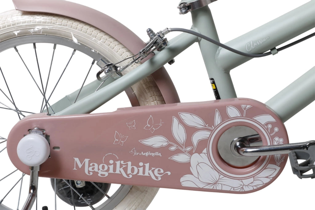 Bicicletta per Bambine Antonella 16 Pollici con Stabilizzatori e Cestino Verde e Rosa Verde e Rosa