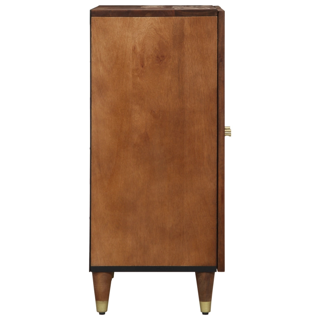 Credenze 2 pz Marrone Miele 60x33.5x75 cm Legno massello di mango