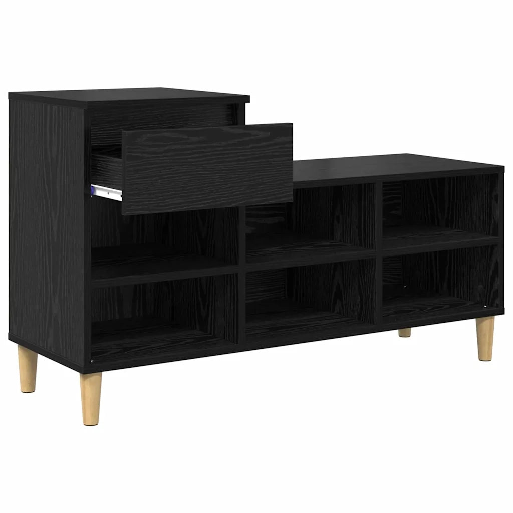 Mobile per scarpe con cassetto-Scarpiera Rovere Nero 102 x 36 x 60 cm 271928