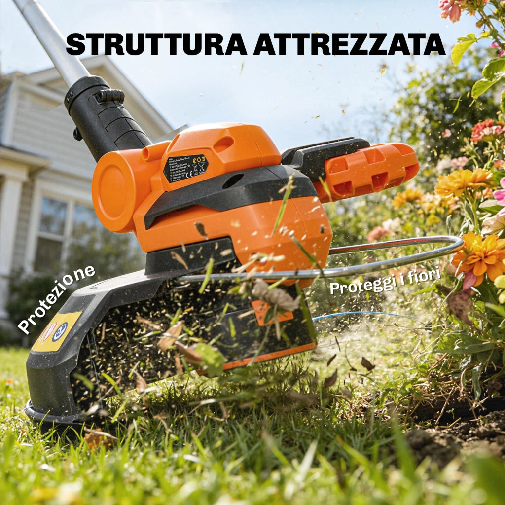 Decespugliatore a Batteria con 2 Batterie 4,0Ah Caricabatterie e Asta Regolabile