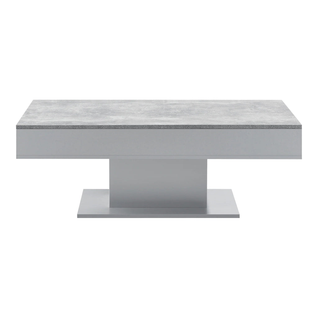 Tavolino da salotto con 2 vani portaoggetti 110 cm effetto cemento grigio 03_0006146