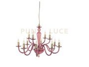 LAMPADARIO PAGANINI 12 LUCI BORGOGNA ORO ATTACCO E14 D.84CM