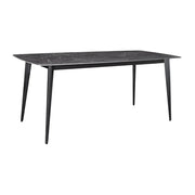 Table HEXA – Rettangolare 160 cm – Piano in ceramica effetto marmo antracite – Gambe in metallo – Stile moderno
