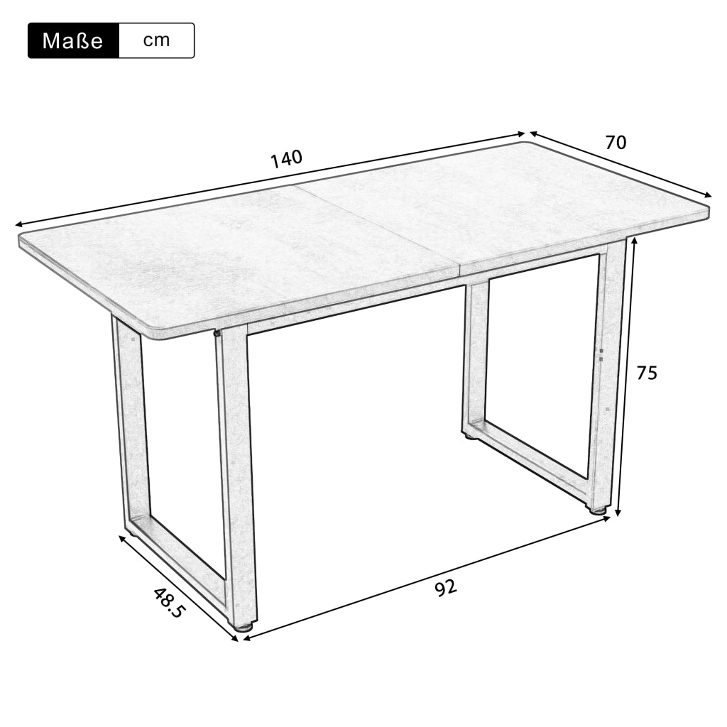Set tavolo e sedie da pranzo 5 pezzi con 4 sedie in velluto e 1 tavolo rettangolare, nero/grigio