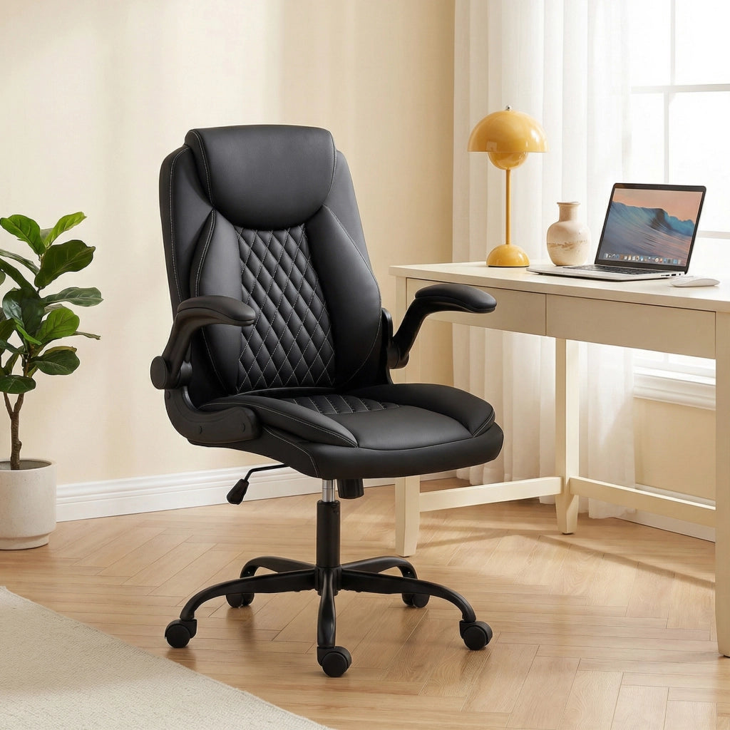 Sedia da ufficio ergonomica con braccioli regolabili, altezza regolabile, funzione basculante ¨C Minimal ¨C Nero