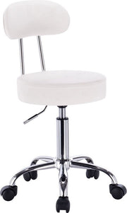 Sedia di lavoro con schienale - ergonomica e regolabile - con ruote - stile e comoda - pelle robusta - bianca
