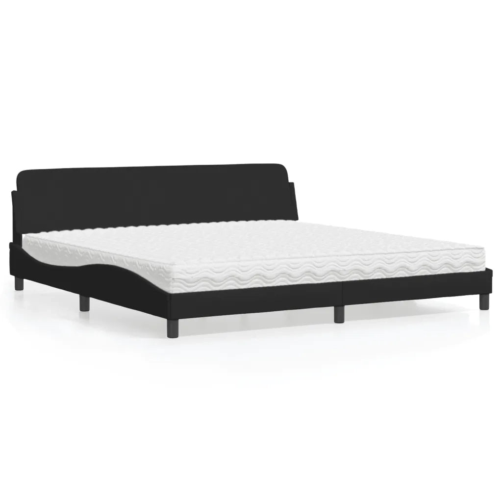 vidaXL Letto con Materasso Nero 200x200 cm in Tessuto