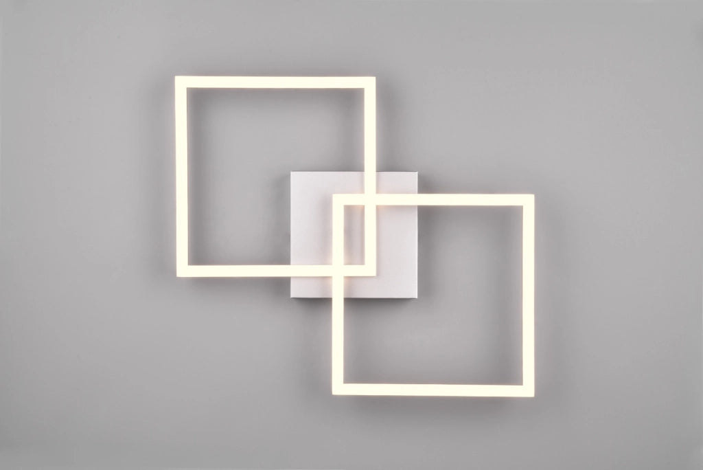 Plafoniera moderna grigio alluminio quadri LED 20W RL