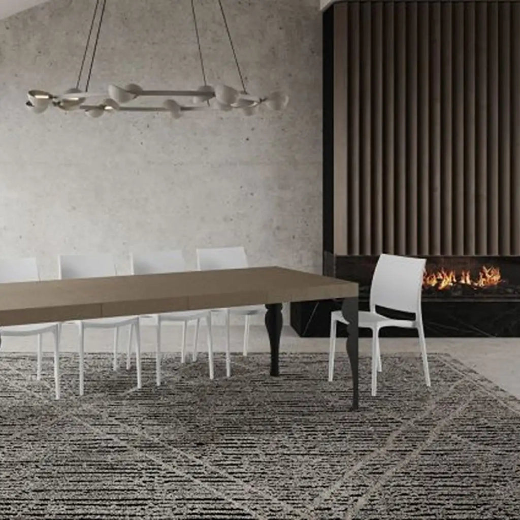 Tavolo allungabile 140/244x90 cm Paxon Premium tortora gambe antracite